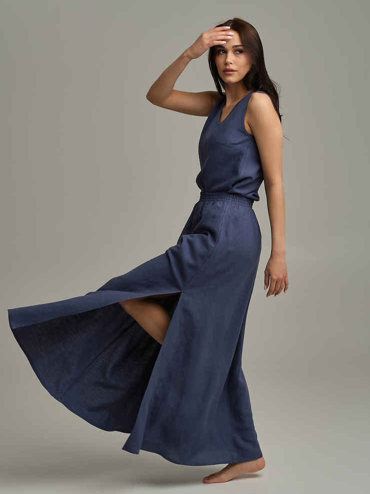 Юбка изо льна Sonet Дымчато-синий_10317