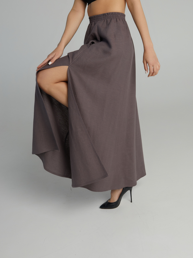 Юбка изо льна Sonet Шоколадный_10287