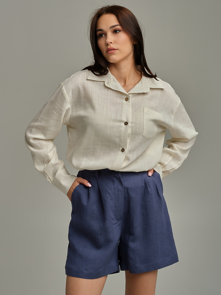 Шорты изо льна Sonet Дымчато-синий_10309