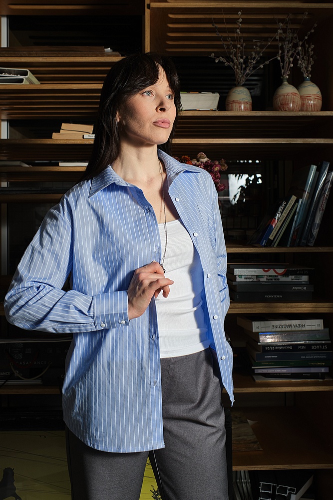 Брюки прямые Chic Серый_19219