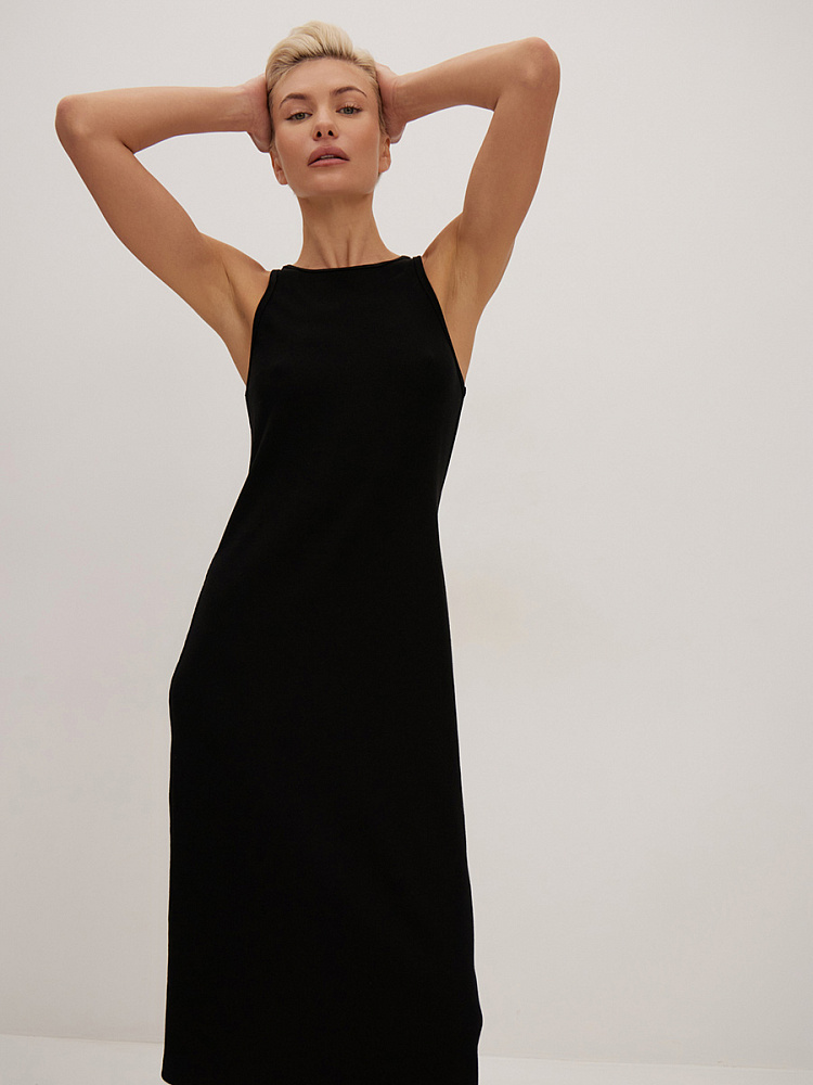 Платье в рубчик Basic Черный_14280