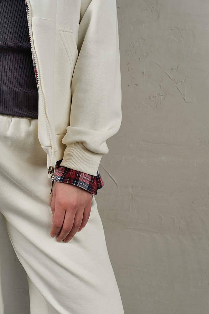 Худи на молнии из футера Путешествие по Алтаю Экрю/Бабырган_19508