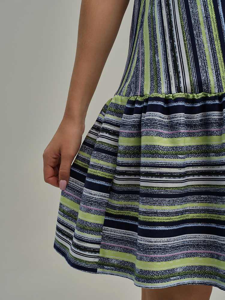 Платье из хлопка Kira Зеленый/Полоска_10562