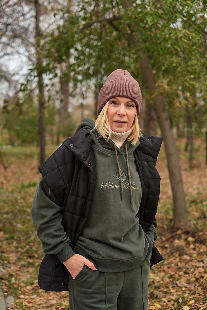 Худи из футера с начесом Lori Зеленая хвоя_17749