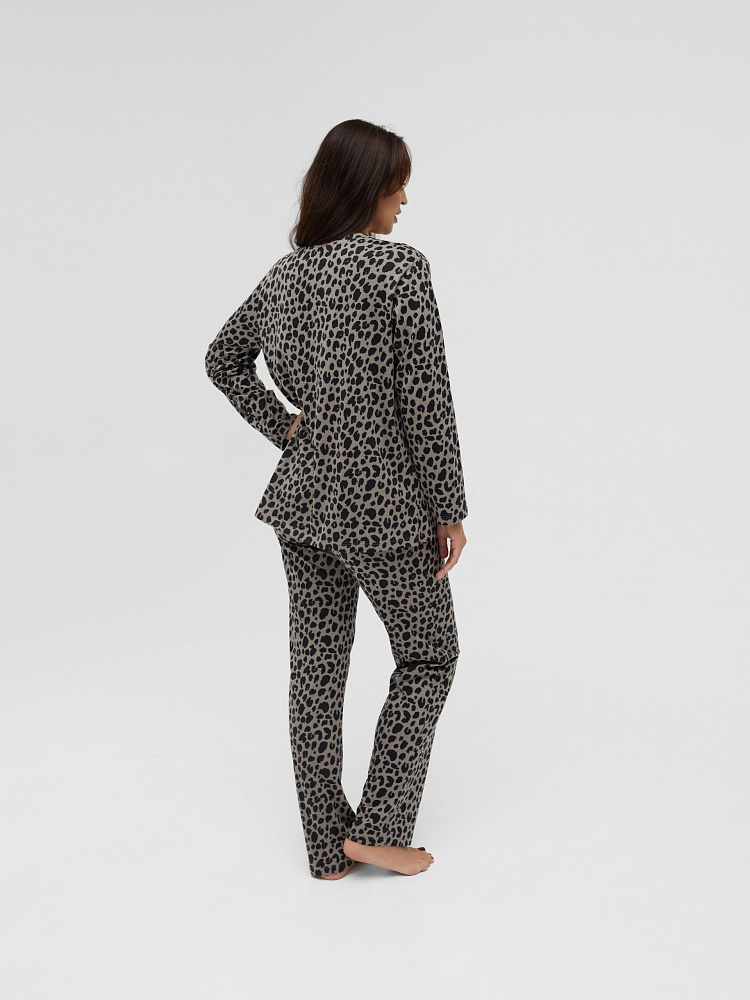 Лонгслив с принтом Kris Серый леопард_11758