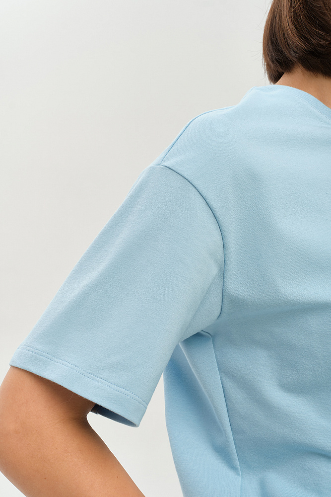 Футболка с принтом Limit Голубой/Ромашки_14450