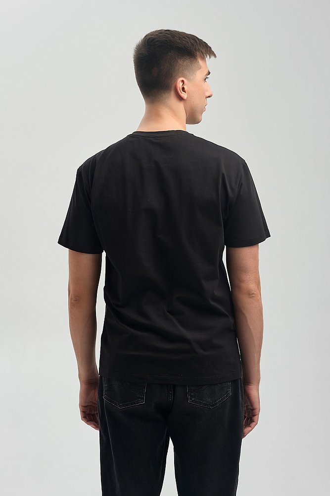 Футболка мужская с принтом Altai man Черный/Горы чб_16718