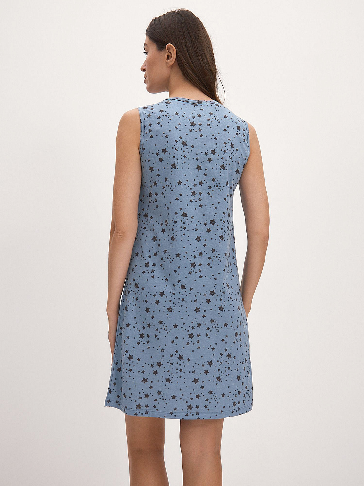 Сорочка из хлопка Cozy time Звезды на синем_12320