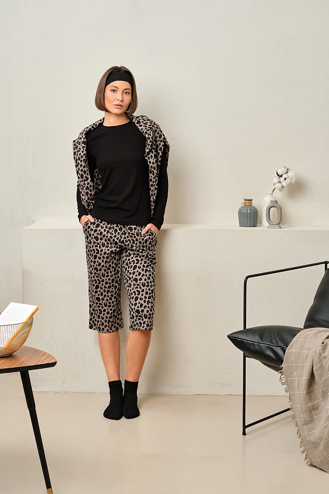Бриджи Kris Серый леопард_17433