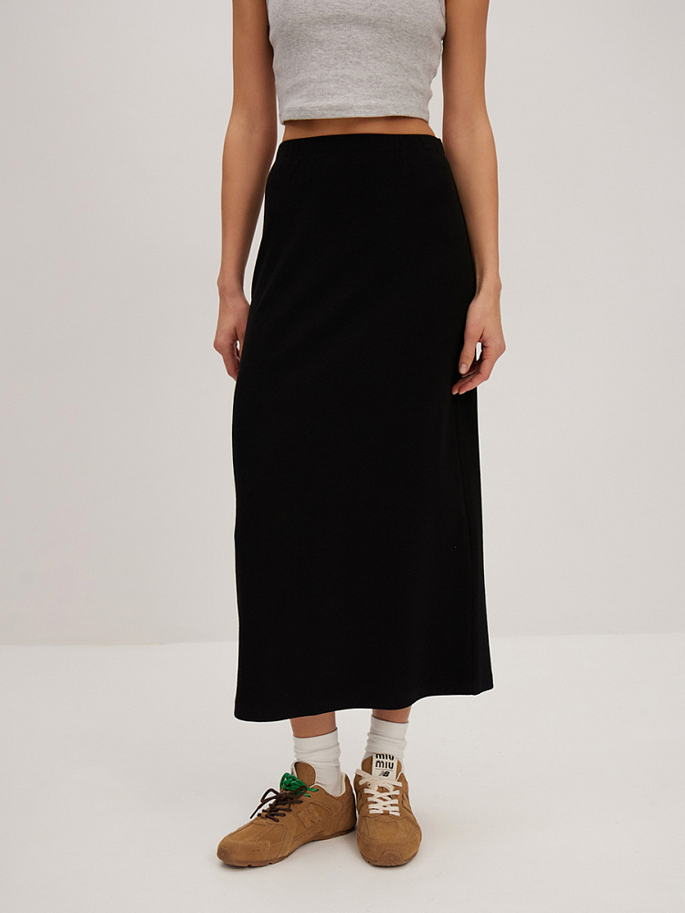 Юбка из рубчика Basic Черный_13916
