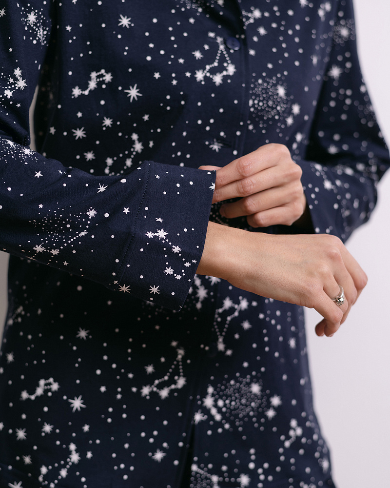 Рубашка с длинным рукавом из хлопка Slow beauty Созвездия_4208