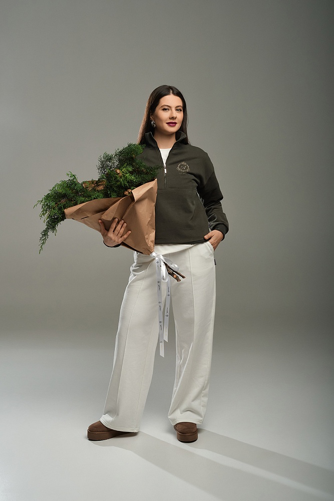 Свитшот из футера Lori Зеленая хвоя_18147