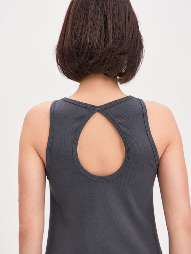 Платье в рубчик Basic Графит_16326