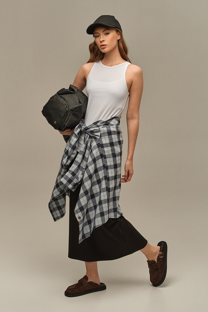 Майка Американка трикотажная в рубчик Flat Белый_18602