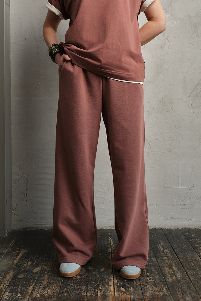 Брюки из футера Weekend Корица_19408