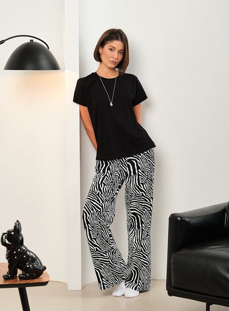 Футболка из эластичного хлопка Megan Черный_17496