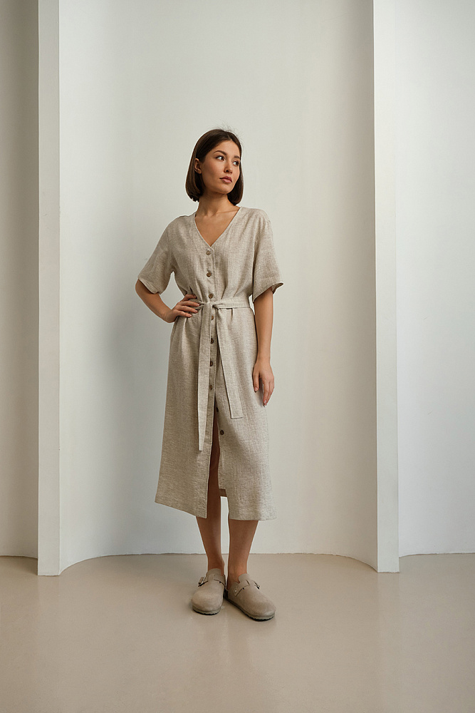 Платье изо льна Sonet Бежевый_15055