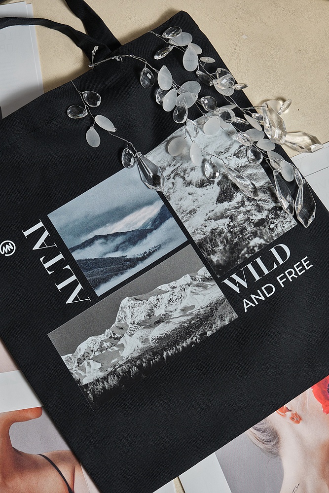 Шоппер Черный/Горы чб_18489