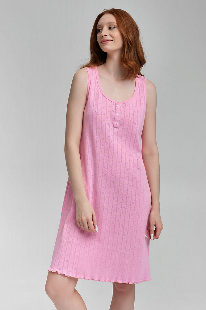 Сорочка на широких лямках Alisa Розовый_8967