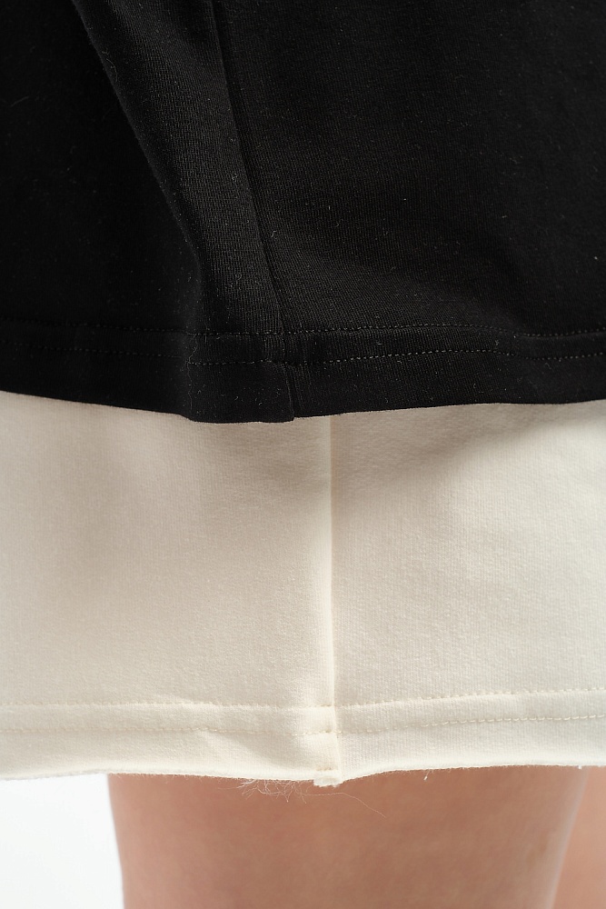 Футболка удлиненная оверсайз с принтом Altai woman Черный/Туман_17856