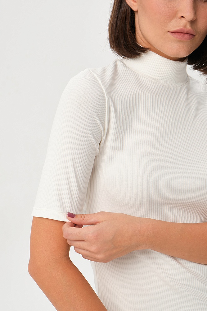 Футболка трикотажная в рубчик Flat Молочный_16897