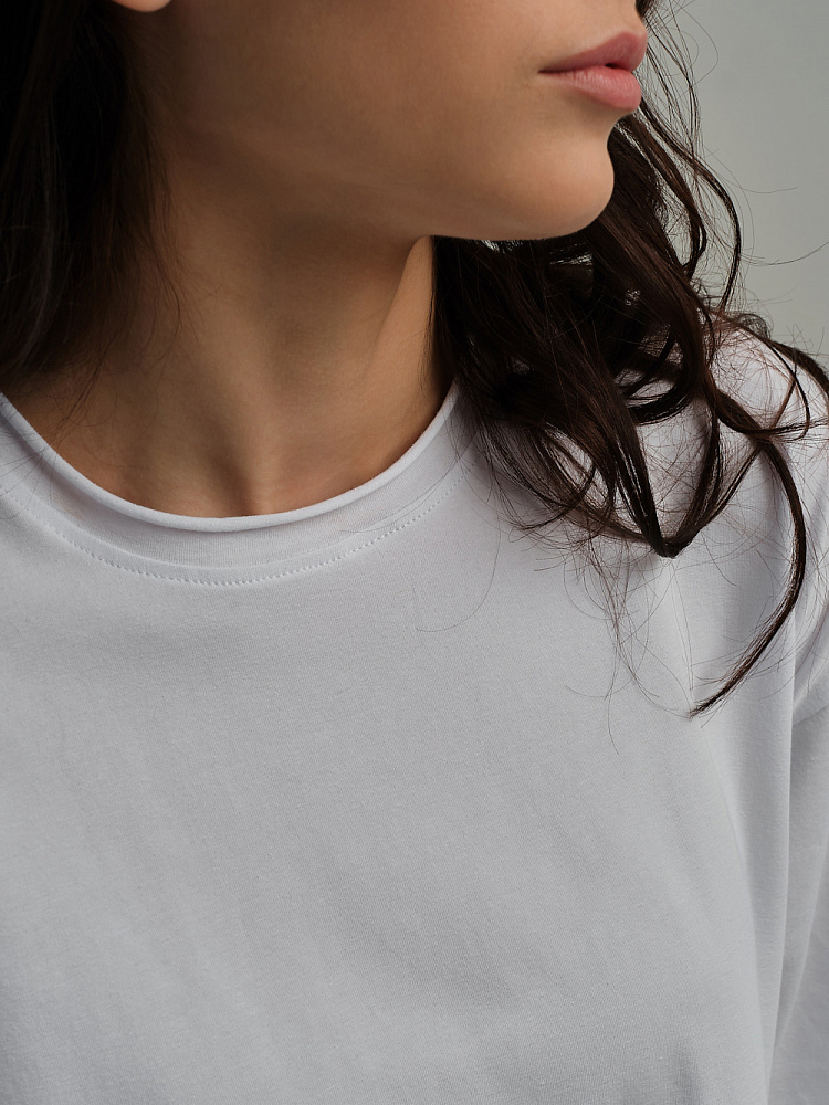 Футболка из эластичного хлопка May Белый_11082