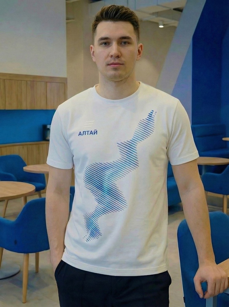 Футболка из хлопка с лайкрой унисекс ВТБ Алтай Белый_18495