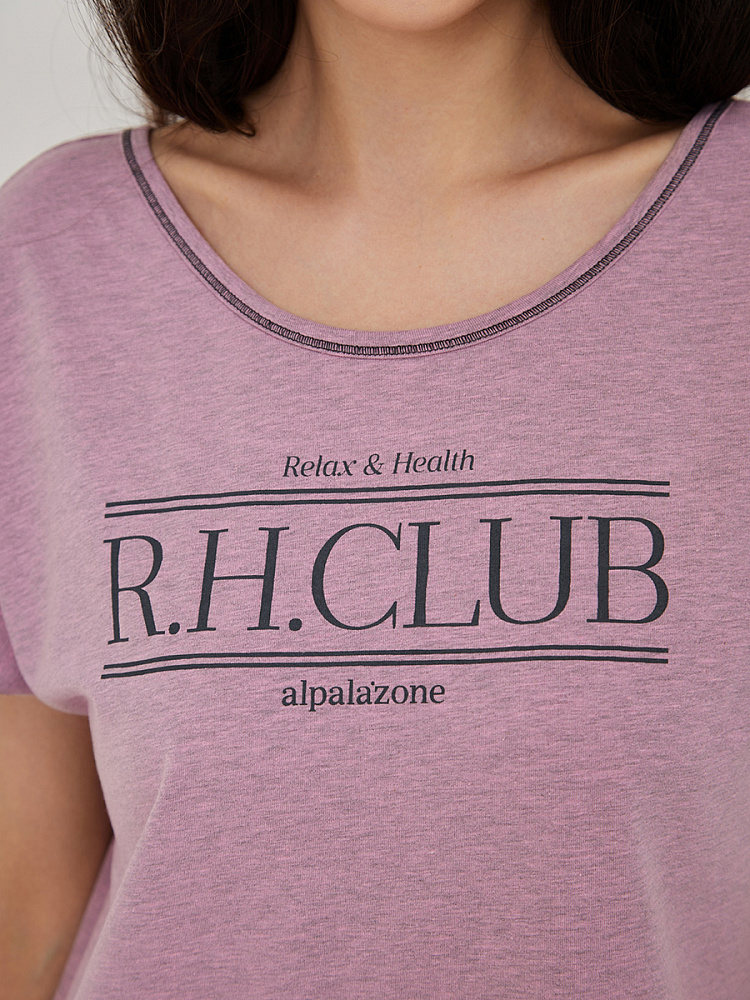 Платье сорочка с принтом и вырезом на спине  Medea Пыльно-лиловый_13479