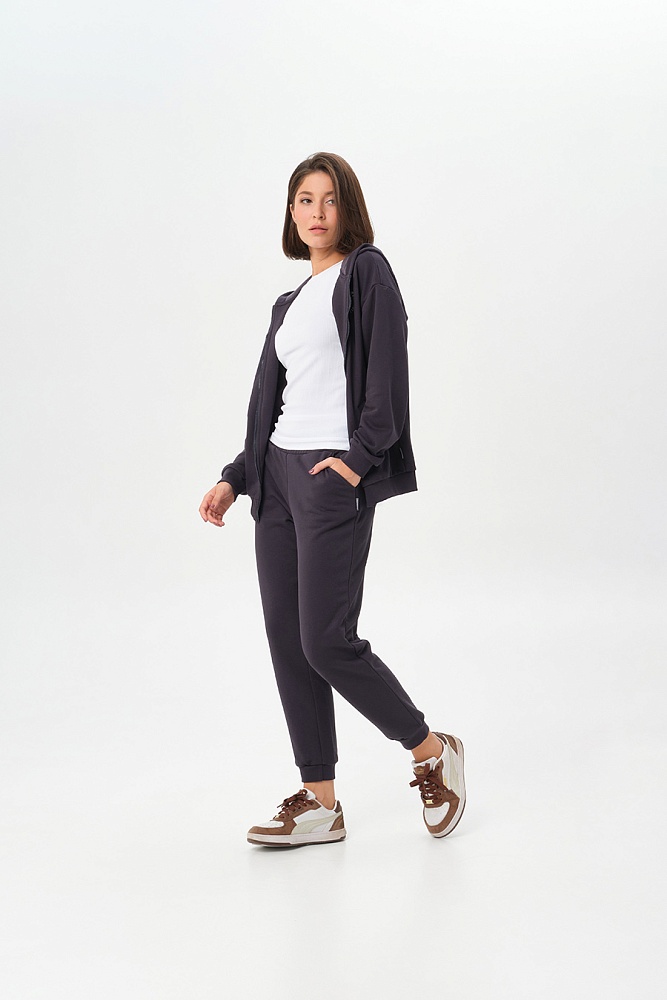 Худи на молнии из футера Art place Графит_16814