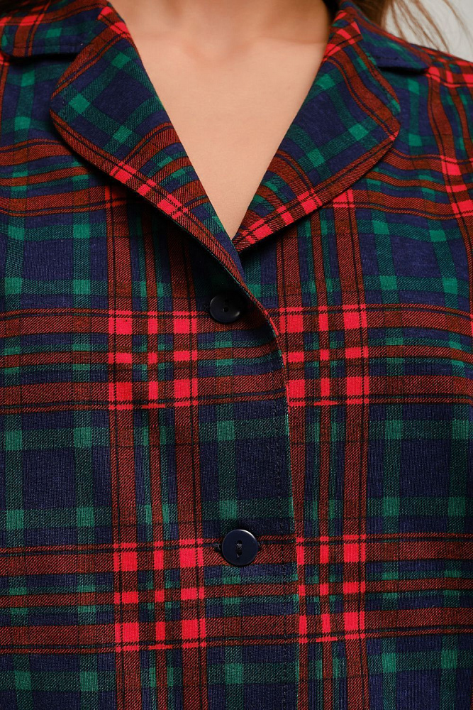 Рубашка с коротким рукавом из хлопка Slow beauty Шотландская клетка_12557