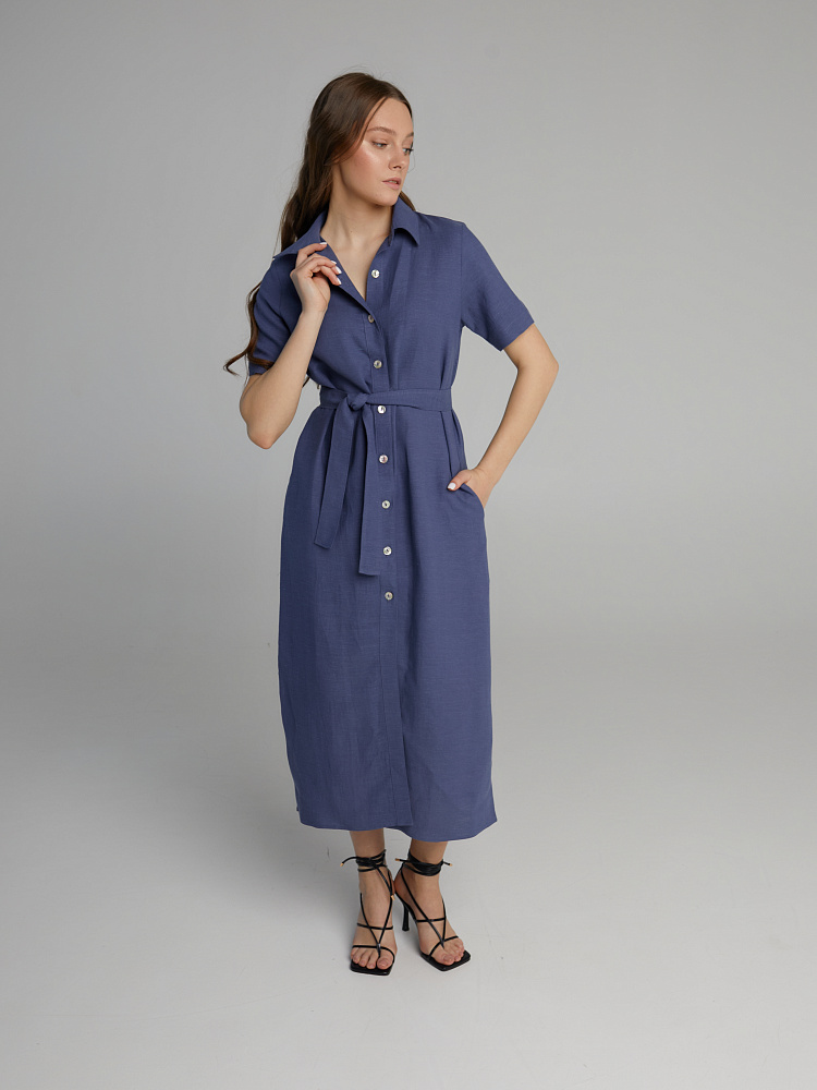 Платье изо льна Sonet Дымчато-синий_12994