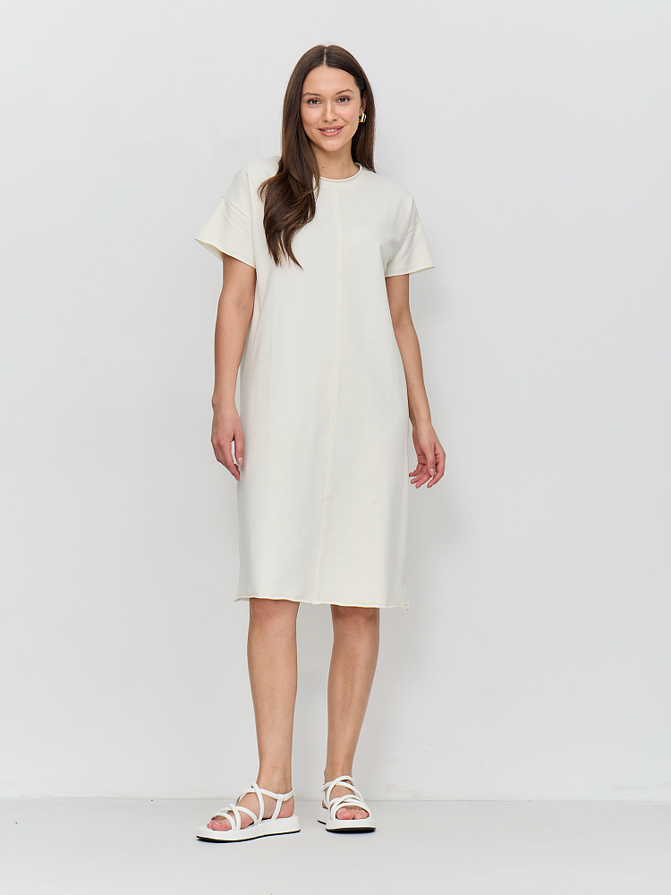 Платье длинное из футера Urban chic Молочный_10733