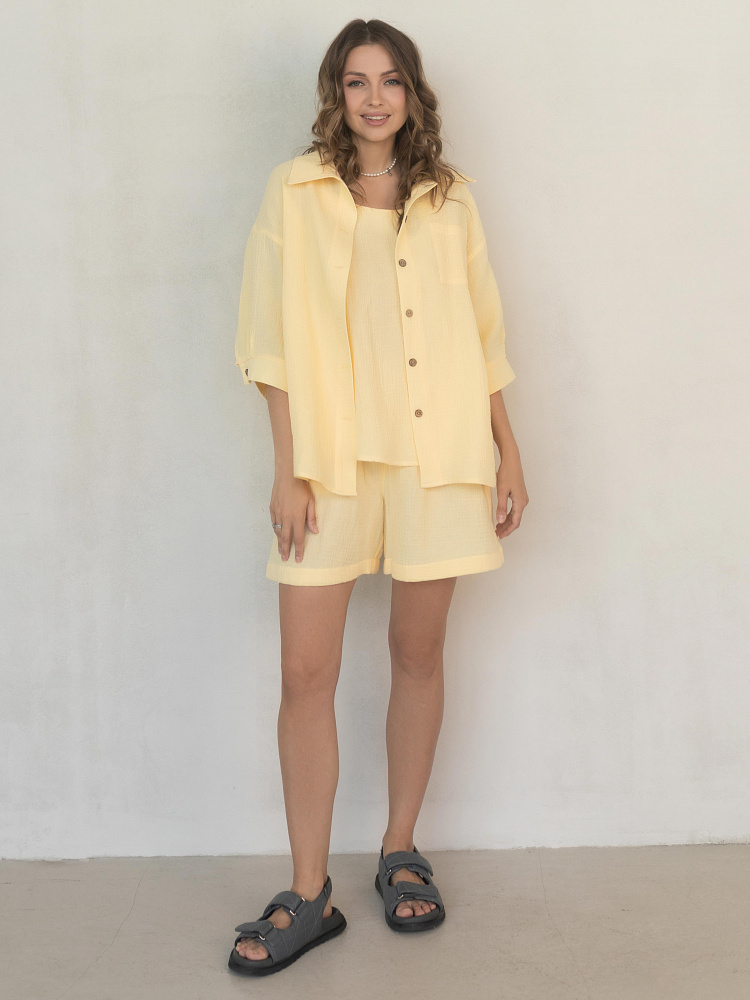 Шорты из хлопка Simple Желтый_12407