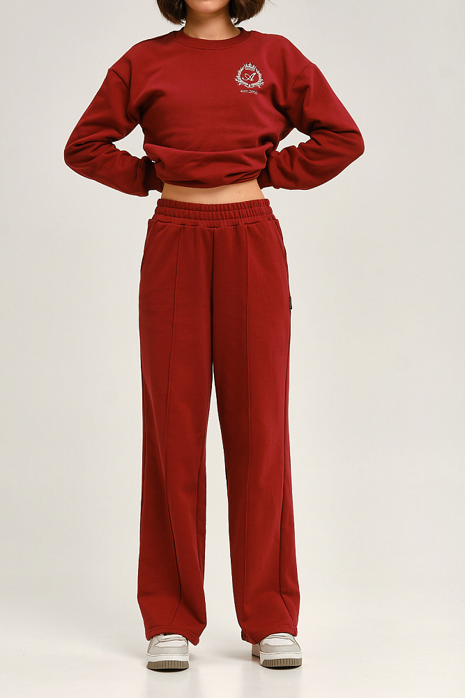 Брюки из футера Lori Бордовый_12807