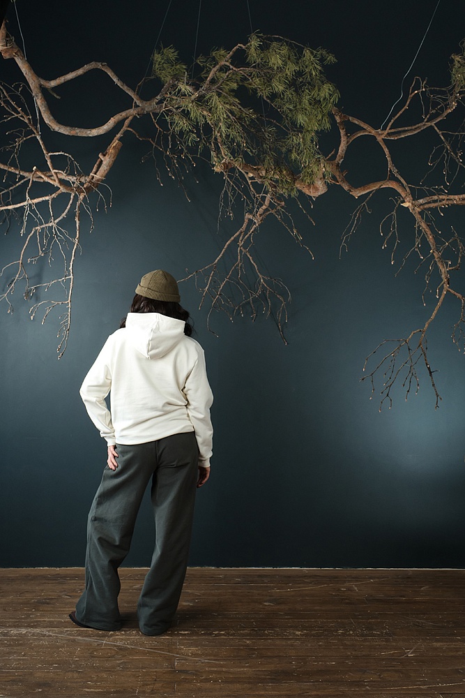 Худи из футера унисекс Altai Экрю/Дорога_18769