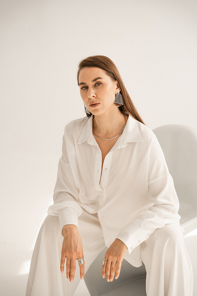Рубашка удлиненная Wedding Молочный_15523