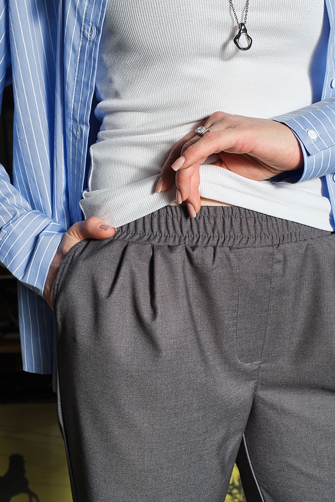 Брюки прямые Chic Серый_19218