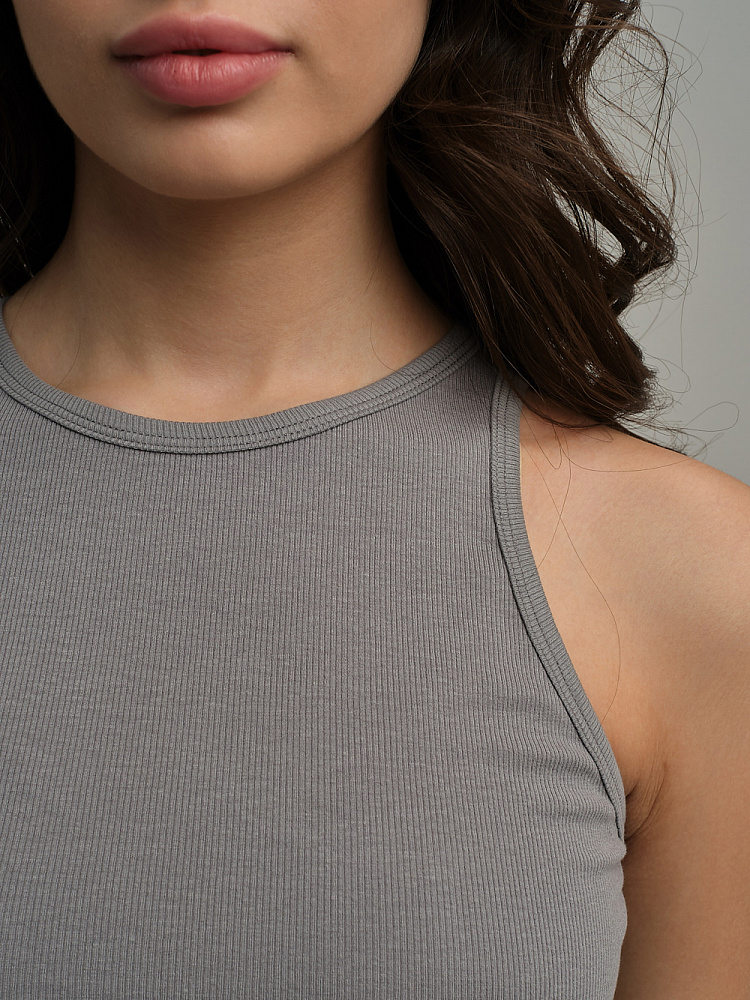 Пижама трикотажная из рубчика, комплект Basic Темно-серый_10992