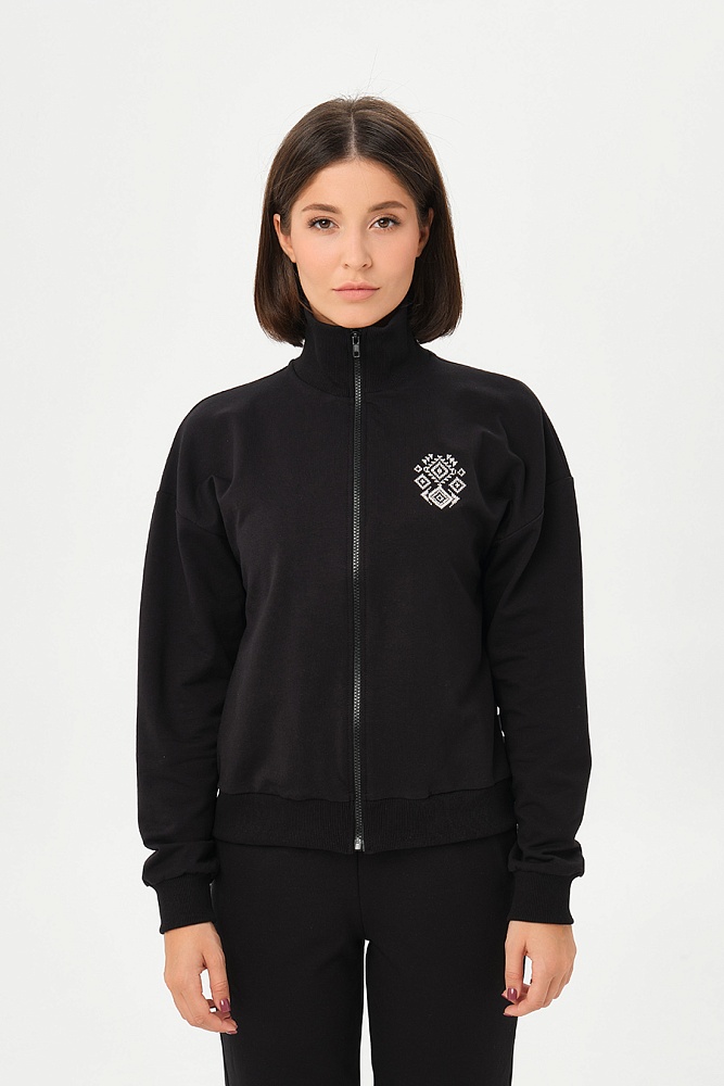 Свитшот на молнии из футера 2х нитка Future Черный_17209