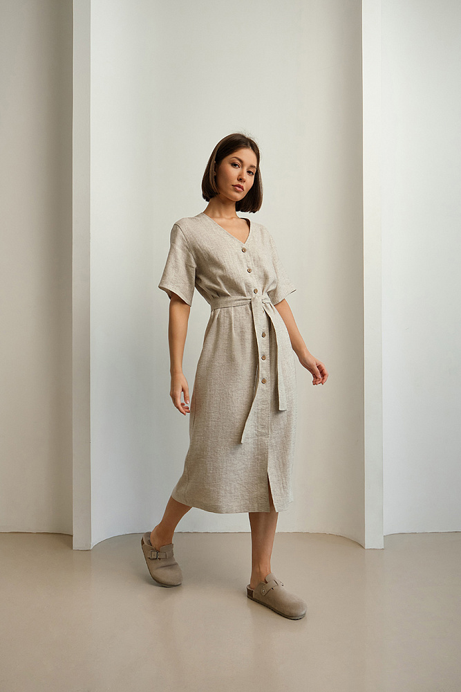 Платье изо льна Sonet Бежевый_15056