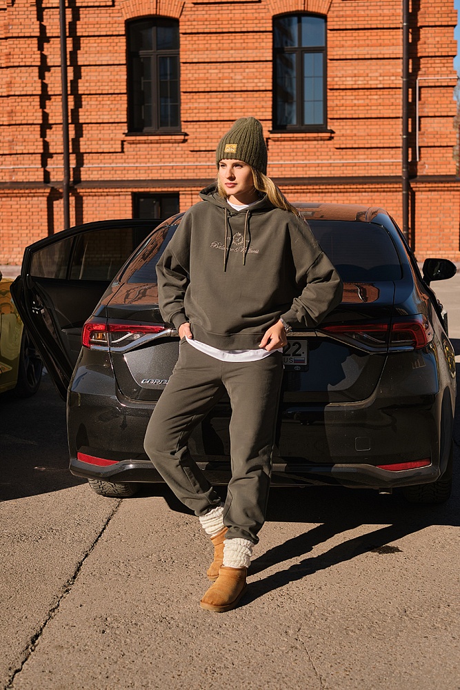 Худи из футера с начесом Lori Зеленая хвоя_17748