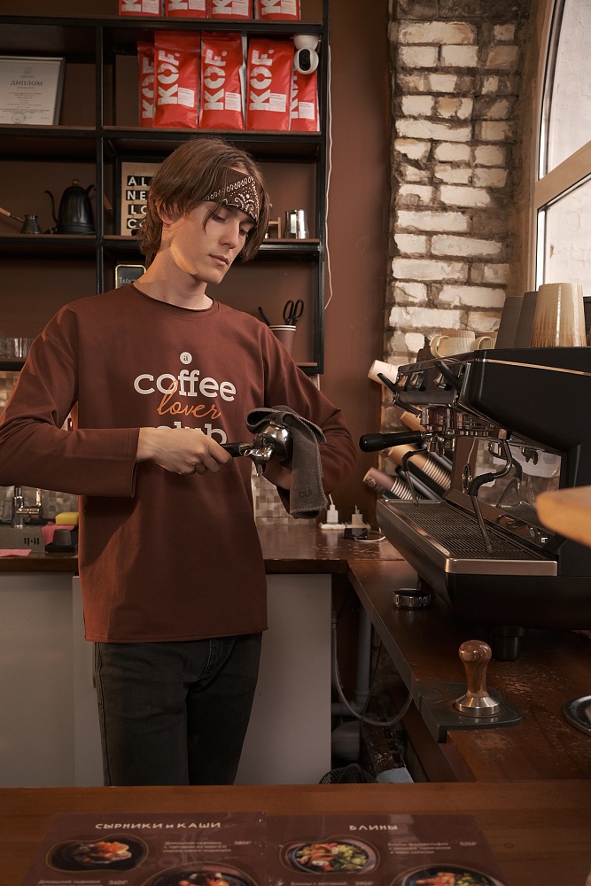 Лонгслив из эластичного хлопка Espresso Коричневый/Club_16471