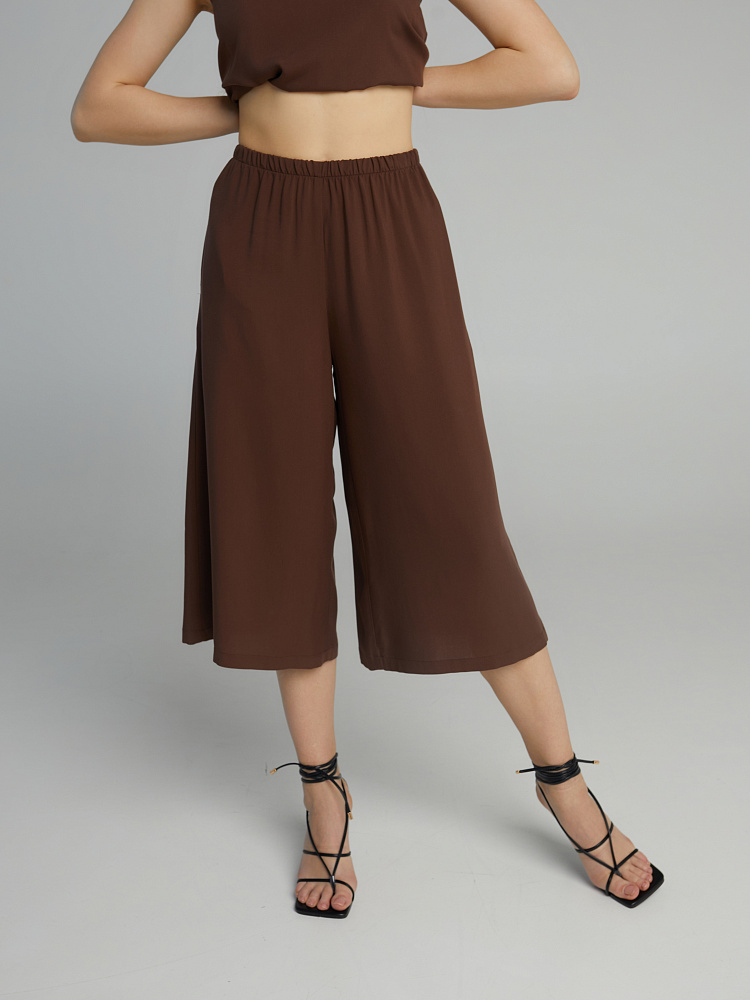 Кюлоты из струящегося штапеля Pretty Каштановый_10469