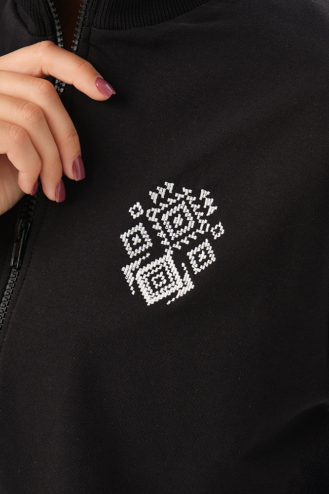 Свитшот на молнии из футера 2х нитка Future Черный_17203