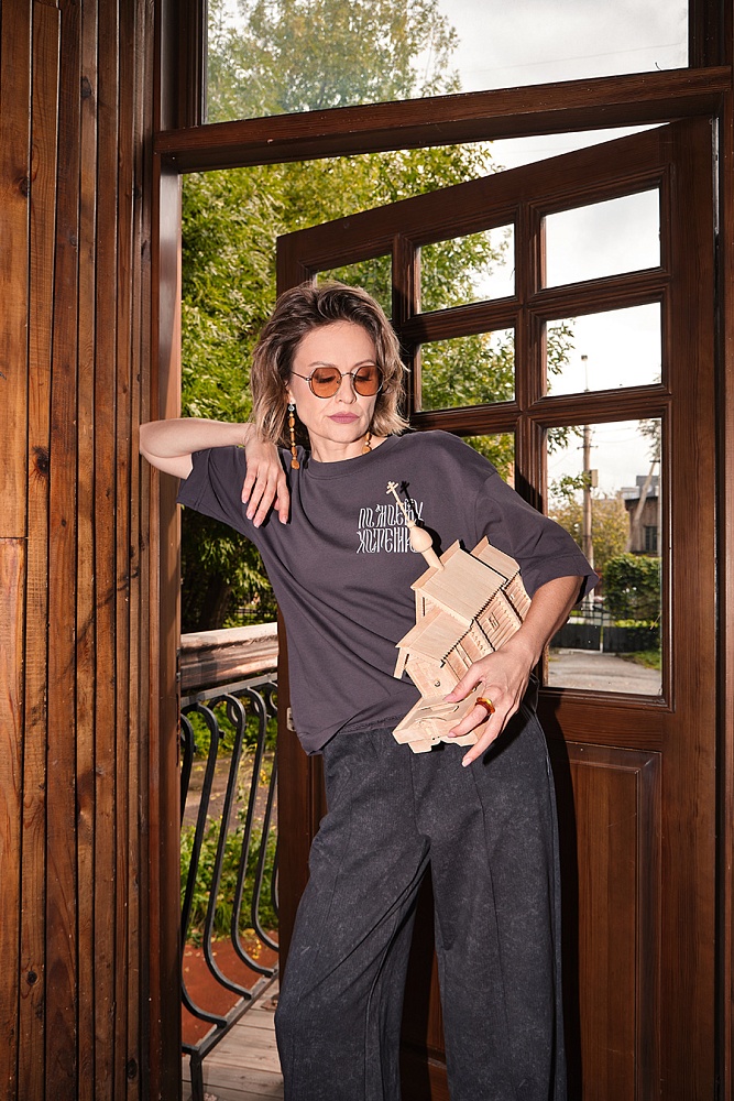 Футболка из хлопка Cotton Shik Графит_17589