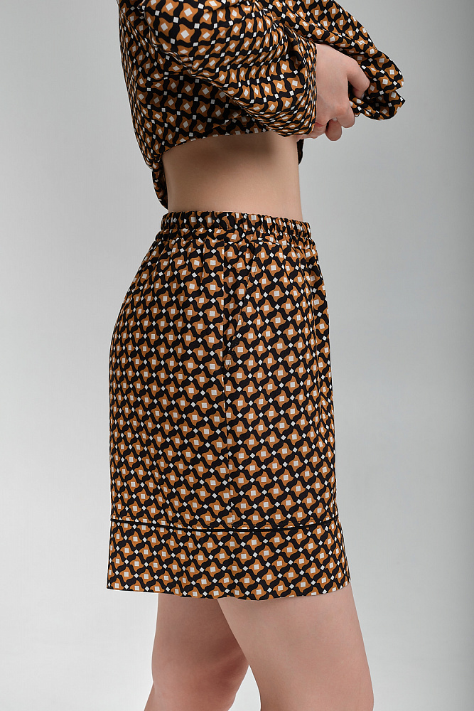 Шорты из струящегося штапеля Pretty Геометрия_9065