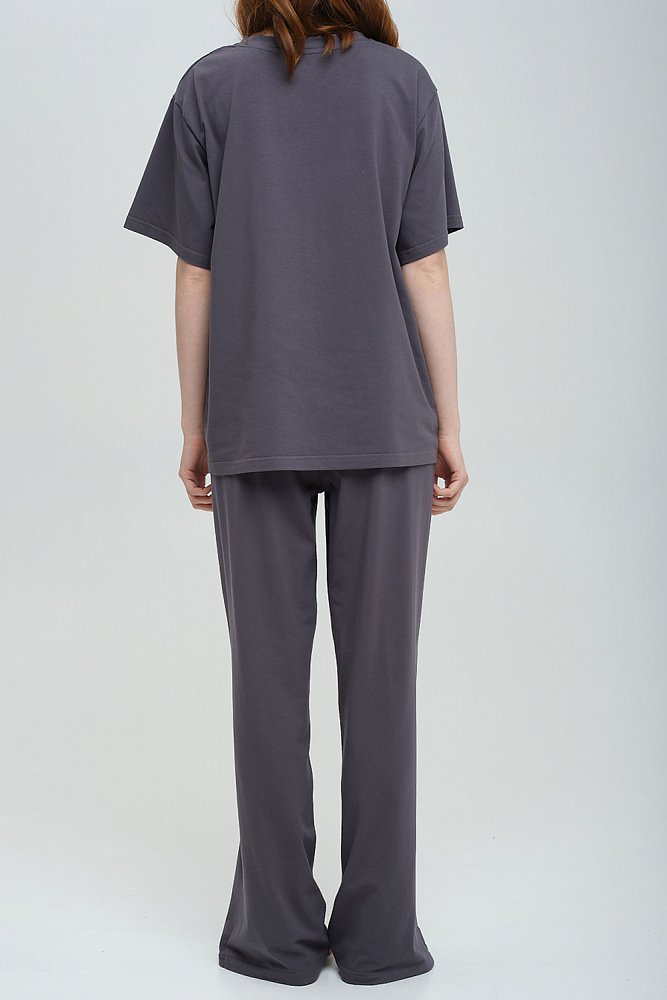 Брюки из эластичного хлопка с карманами Bloom Графит_8535