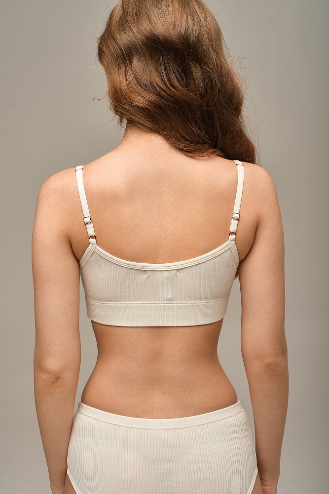 Топ трикотажный в рубчик Flat Молочный_16120