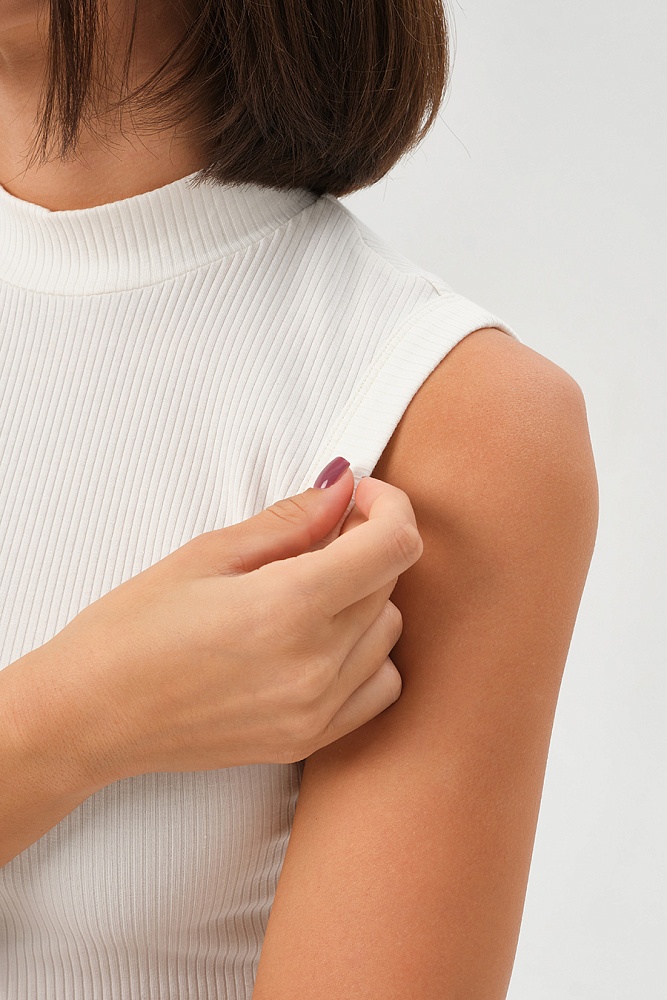 Майка со стойкой Flat Молочный_16826