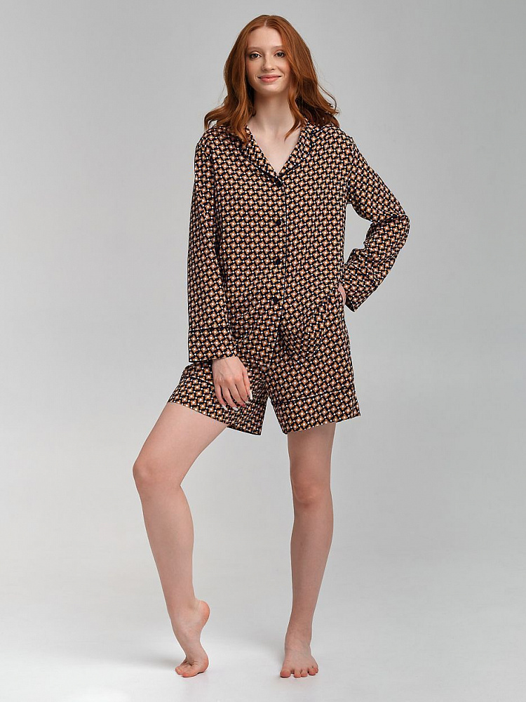 Шорты из струящегося штапеля Pretty Каштановый_12397